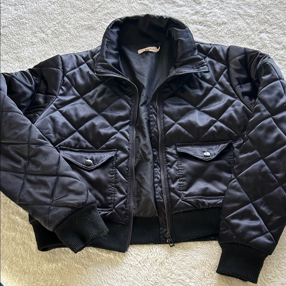 Good American quilted bomber jacket